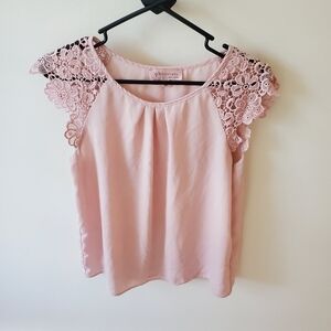 Philosophy light pink Lace blouse.  Size medium